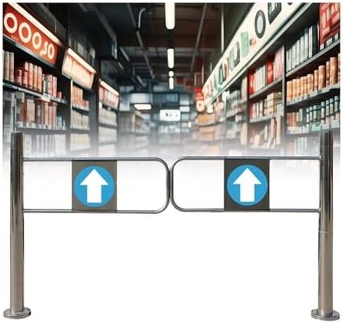 One-Way Traffic Door，Automatic Rebound Swing GateUniversal Metal Swing Gate - Automatic Closing Door for Supermarkets & Warehouses - 90° Open Stainless Steel Safety Entrance Gate，（Silver150X in Kuwait