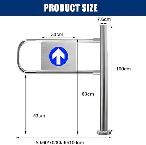 One-Way Traffic Door，Automatic Rebound Swing GateAutomatic Closing Metal Swing Gate - One-Way Traffic Safety Gate for Supermarkets & Warehouses, Built-in Spring Design, Secure Access 60x100c in Kuwait