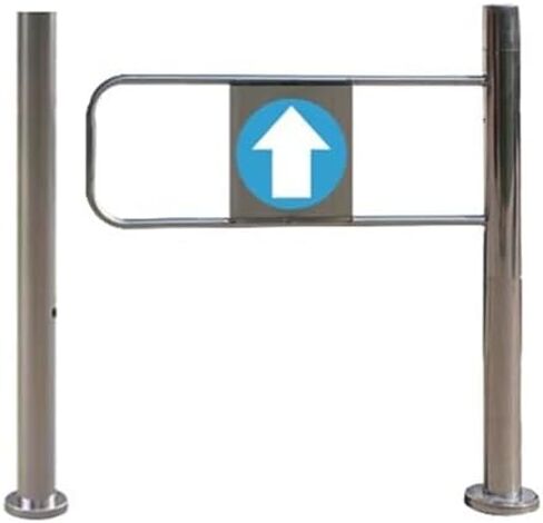 One-Way Traffic Door，Automatic Rebound Swing GateSpring-Loaded Safety Swing Gate for Supermarkets & Warehouses, 1-Way Automatic Closing Door, Ideal for Libraries & Scenic Bars，（60x97cmSilver in Kuwait