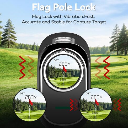 MOESAPU Golf Range Finder with Slope, 1200 Yards Golf Rangefinders with Magnetic Strip and Rechargeable Battery, Pin Lock Vibration, High Transmittance LCD, Golf Accessories for Golfers in Kuwait