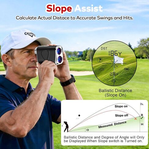 MOESAPU Golf Range Finder with Slope, 1200 Yards Golf Rangefinders with Magnetic Strip and Rechargeable Battery, Pin Lock Vibration, High Transmittance LCD, Golf Accessories for Golfers in Kuwait