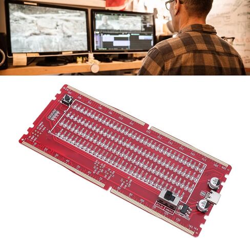 بطاقة اختبار ذاكرة الوصول العشوائي DDR5 من Fafeicy، مصدر طاقة مزدوج، فتحة سطح المكتب لخادم RDIMM، ضوء LED، سرعة 6.4 جيجابت في الثانية، مثالية لإصلاح اللوحة الأم للكمبيوتر in Kuwait
