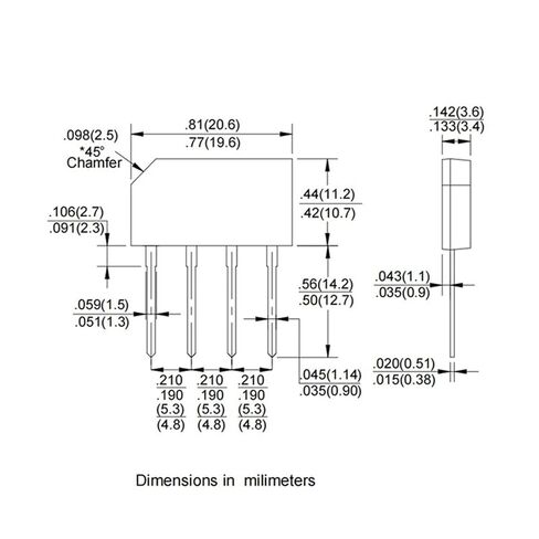 20/50/100/200/500 قطعة مقوم الجسر GBL408 GBL4K كومة 4A/800V | 50 قطعة in Kuwait