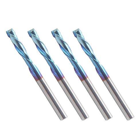 5 Piece Milling Cutter Set 2 Flute Straight Shank Tungsten Steel End Mill for CNC Carving and Metalworking 3.175 x 12 x 40 mm Nano Blue Coating for Aluminum Copper and Steel in Kuwait