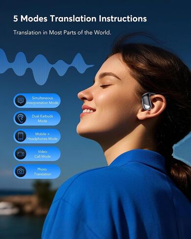 Translation Earbuds Real Time - AI 144 Language Translator Earbuds, 5.4 Ear Buds with ENC Noise Canceling Mic, LED Power Display, IPX7 Waterproof Headset for Workout Running, Purple in Saudi Arabia
