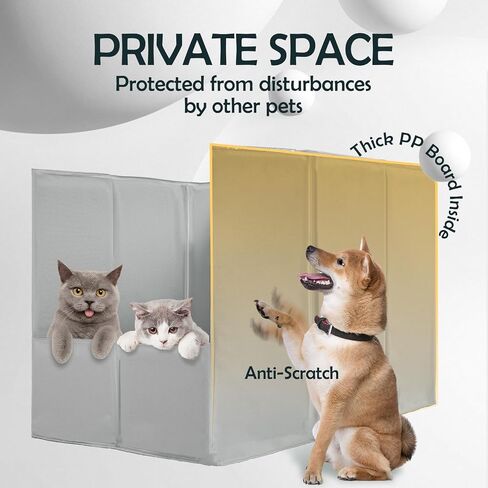 Meexpaws Cat القمامة مربع مربع البقع الدقيقة واقي قابلة للطي 24.4 × 16.5 × 15.7 بوصة ، واقي القمامة Pee Pee Crashlist ماء تمامًا ، لا يوجد تجميع مطلوب ، محمول ، واقي جدار in Kuwait