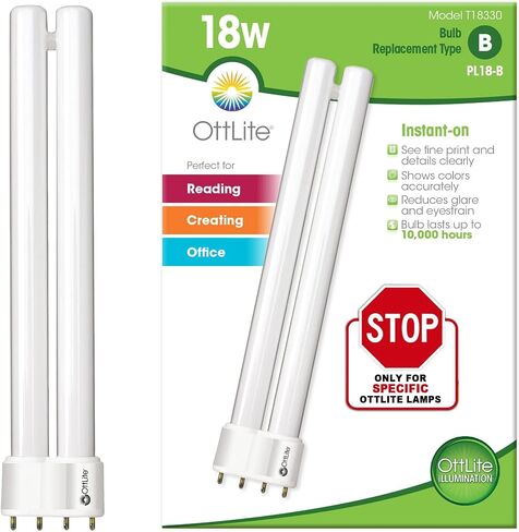OttLite 18W Replacement Fluorescent Tube - for OttLite Lamps Only | 18W Replacement Tube | OttLite PL18 Series | Energy-Efficient in Kuwait
