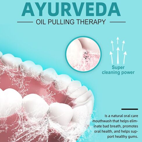 2 Packs Coconut Oil Pulling Mouthwash – Ayurvedic Oral Rinse for Healthy Gums & Fresh Breath, Natural Teeth Whitening, Alcohol & Fluoride Free Deep Cleaning Mint Formula with Tongue Scraper, 16 fl oz in Kuwait