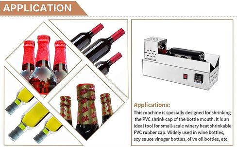 600W Horizontal PVC Capsule Shrinking Machine, Wine Bottle Capsule Sealing Machine LCD Display Stepless Temperature Adjustment in Kuwait