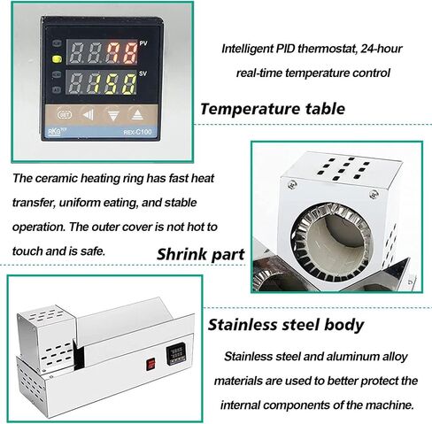 PVC Capsule Shrinking Machine, 600W Wine Bottle Heat Shrinker with Digital Temperature Control 150-170°C, 5-8s Fast Sealing in Kuwait