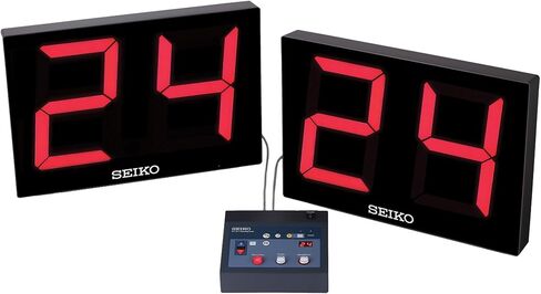 نظام ساعة تسديد كرة السلة Ultrak Seiko KT-401 - شاشة LED مزدوجة مع وحدة تحكم، إعدادان مسبقان قابلان للتخصيص، طنان، مؤقت عالي الوضوح للصالات الرياضية والمدارس واللعب التنافسي in Kuwait