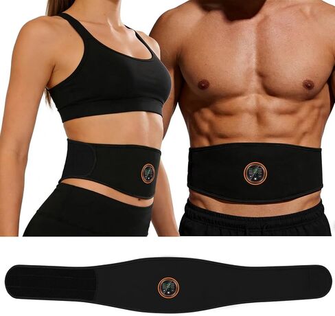 Electronic Muscle Stimulator, EMS Abs Stimulator Fitness Belt 8 Modes for Fat Burning & Muscle Toning, Rechargeable Fitness Strength Training Workout Equipment for Men and Women in Kuwait