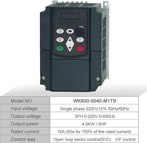 WK600 Vector Control Frequency Converter 4.0kw Single-Phase 220V to Three-Phase 220V Variable Frequency Inverter AC Drive in Kuwait