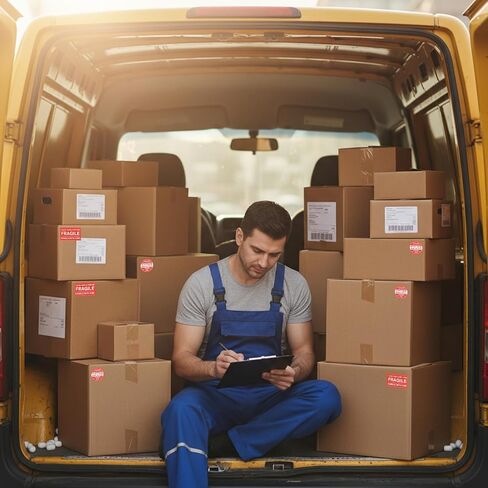 200Pcs Handle with Care Stickers, 3"x2" Rectangle & 2" Circle | Fragile Stickers for Moving,Do Not Crush Bend or Fold Shipping Labels for Boxes Mailing Envelopes Cartons Pallets in Kuwait