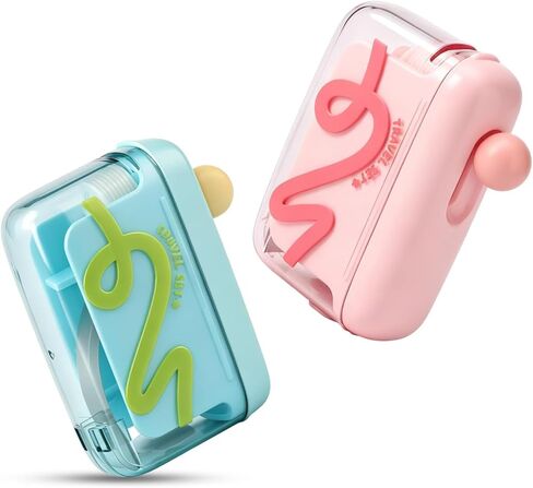 2pcs Automatic Pop-up Floss Pick Dispenser, Portable Floss Dispenser with 20pcs Dental Floss, Travel Floss Picks Case(Green+Pink) in Kuwait