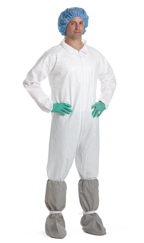 أغطية مسامية دقيقة من Medline NONCV940L قابلة للتنفس، معصم/كاحل مرن، خالية من اللاتكس، كبير، أبيض (عبوة من 25 قطعة) in Kuwait