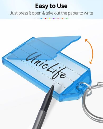 Uniclife 20 حزمة من علامات المفاتيح البلاستيكية القوية مع نافذة تسمية حلقية مقسمة مع خزانة مفاتيح ذات 20 موضعًا مع قفل مركب in Kuwait