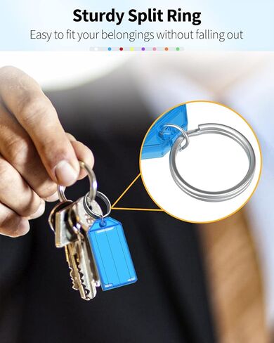 Uniclife 20 حزمة من علامات المفاتيح البلاستيكية القوية مع نافذة تسمية حلقية مقسمة مع خزانة مفاتيح ذات 20 موضعًا مع قفل مركب in Kuwait