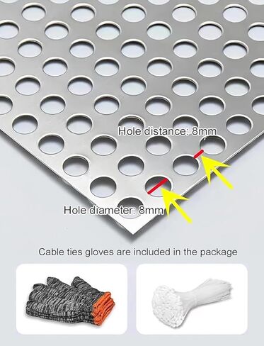 Stainless Steel Perforated Plate,Expanded Metal Mesh Sheet - Perforated Stainless Steel Plate (30x100 cm) - Durable Metal Screen, Ideal for DIY Projects, Ventilation, and Security Applicatio in Kuwait