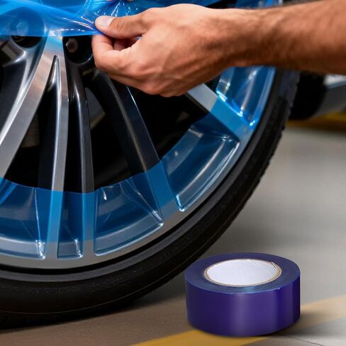 MAGICLULU PE Wheel Edge Protection Tape, Blue Rim Scratch Guard Film, Alloy Hub for Tire Changing, Automotive Repair Mount Strip, Car Motorcycle Anti Scuff Protectors, 1 Roll in Saudi Arabia