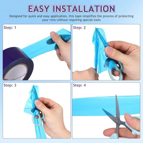 MAGICLULU PE Wheel Edge Protection Tape, Blue Rim Scratch Guard Film, Alloy Hub for Tire Changing, Automotive Repair Mount Strip, Car Motorcycle Anti Scuff Protectors, 1 Roll in Saudi Arabia