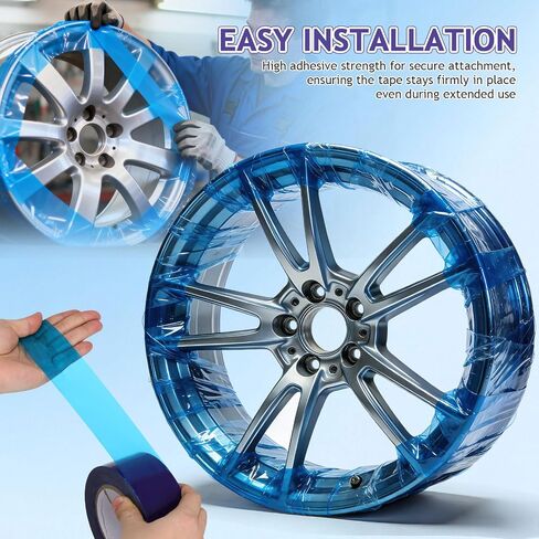 MAGICLULU PE Wheel Edge Protection Tape, Blue Rim Scratch Guard Film, Alloy Hub for Tire Changing, Automotive Repair Mount Strip, Car Motorcycle Anti Scuff Protectors, 1 Roll in Saudi Arabia