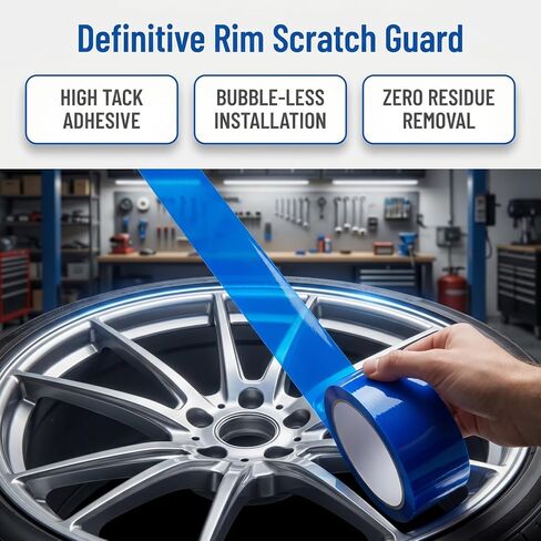 MAGICLULU PE Wheel Edge Protection Tape, Blue Rim Scratch Guard Film, Alloy Hub for Tire Changing, Automotive Repair Mount Strip, Car Motorcycle Anti Scuff Protectors, 1 Roll in Saudi Arabia