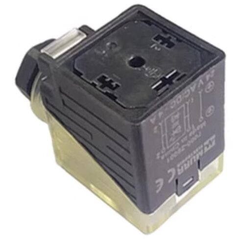 1Pc DC24V Solenoid Valve Plug 7000-29021 Transparent with Light 3129020 Three feet in Kuwait