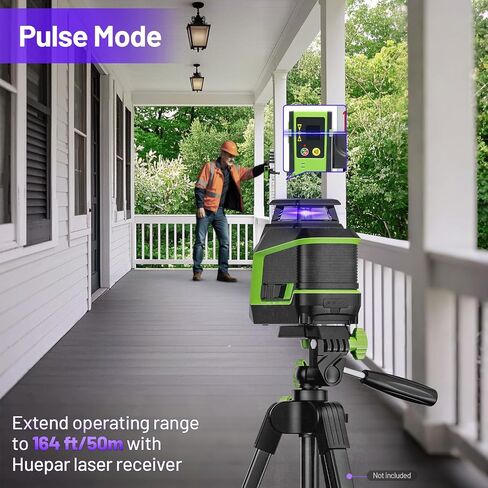 Huepar 360° Laser Level, 82Ft - 165Ft Self Leveling Laser Level with Pulse Mode, 3 Brightness Levels Rechargeable Li-ion Battery Purple Line Laser Leveler Tool for DIY Indoor Project in Kuwait