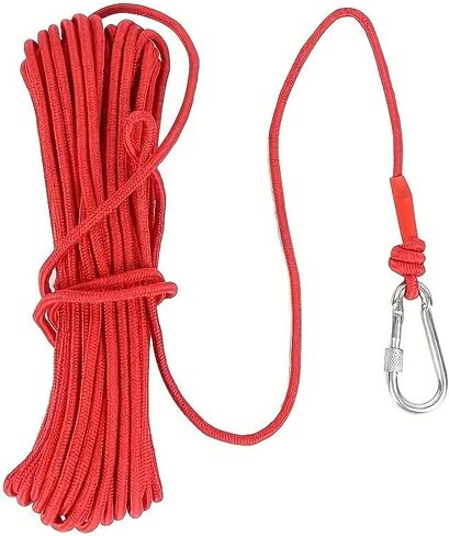 Ultra-Bright Red Heavy-Duty Fishing Rope with Lanyard Hook, Strong and Durable for Boating, Kayaking, Gear Fastening, Essential for Anglers, Sailors, and Outdoor Adventurers (GLC-809) in Kuwait