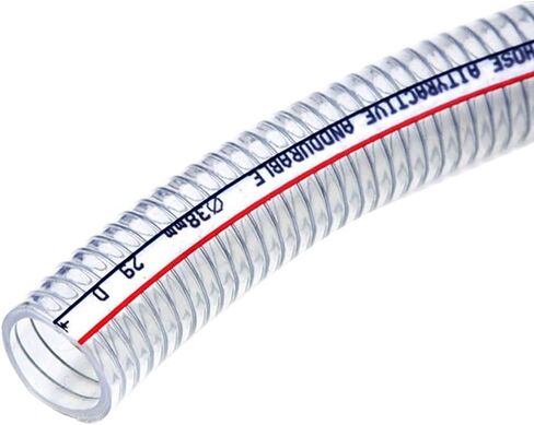 PVC Steel Wire Hose Reinforced 100mm OD Multiple Sizes 1 Meter with 2 Clamps(100mm x 5mm) in Kuwait
