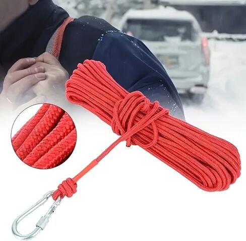 Ultra-Bright Red Heavy-Duty Fishing Rope with Lanyard Hook, Strong and Durable for Boating, Kayaking, Gear Fastening, Essential for Anglers, Sailors, and Outdoor Adventurers (GLC-809) in Kuwait