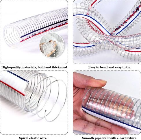 PVC Steel Wire Hose for Garden Watering Pump Transfer 1 Meter Multiple Sizes(45mm x 5mm) in Kuwait