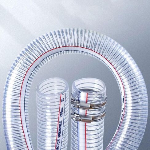 PVC Steel Wire Hose for Garden Watering Pump Transfer 1 Meter Multiple Sizes(45mm x 5mm) in Kuwait