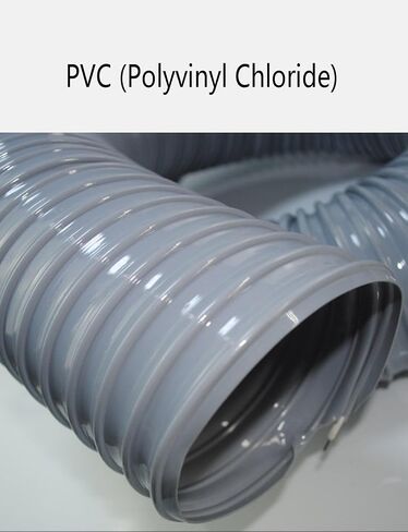 خرطوم سلك فولاذي مرن من مادة PVC باللون الرمادي مقاس 400 سم / 157.5 بوصة - قناة تهوية صناعية ومجموعة غبار للأعمال الخشبية، 11 × 400 سم / 4.3 × 157.5 بوصة، أداء عالي التحمل in Kuwait