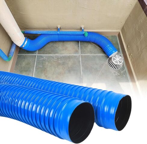 Flexible Ventilation Drain Hose 3/6/10/16 Ft - Smooth Dust Extraction Vacuum Hose for Exhaust & Downpipe Extension with Clamps (ID 70mm/2.7in, Length 1m/3.3ft) in Kuwait