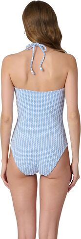 Shoshanna Women's Swimwear Marina Geo Texture Cinched One Piece in Kuwait