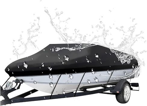 Heavy Duty Boat Cover for Tracker Bass Tracker Pro 17 1990–2026, Marine Grade Oxford Fabric, Trailerable UV-Resistant Speed Boat Cover with Elastic Hem & Adjustable Straps in Kuwait