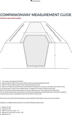 SOGEMAN 60" X 68" Mosquito net/Insect Screen for The Boat companionway | Fast Install Over The companionway. Stays in Place with Weighted Band. in Kuwait