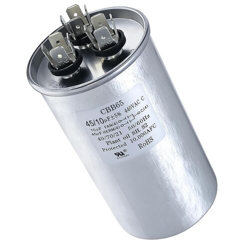 89M83 100335-15 Dual Run Capacitor Compatible with Lennox GE 45/10μF ±5% 440VAC 89M83 Capacitor for HVAC Capacitor for Air Conditioner Condenser Fan Motor and Compressor Replacement in Kuwait