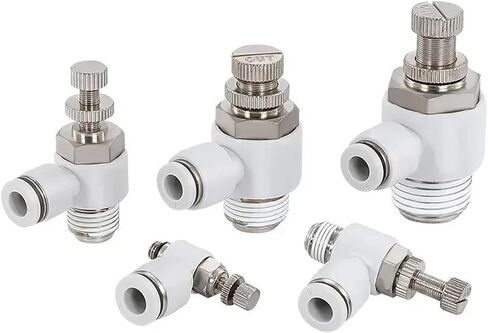 Pneumatic Hose L Type SL Throttle Valve 1/4 3/8 1/2 Thread White Cylinder Speed Control Connector Accessories Controllers 1Pcs(SL10-03) in Kuwait