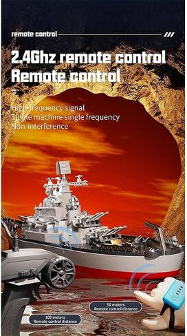 Battleship Loche Remote Control ، LHD-881 1/390 2.4G RC Electric High-Freecency-Twin-Legine Battleship Model ، RC Boat Racing Boat Model Great Great Gift Toy Wabor in Kuwait