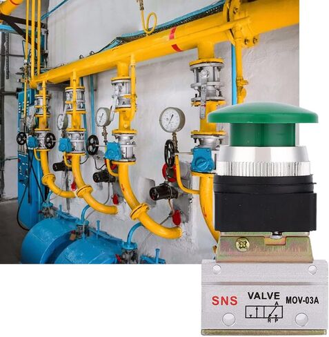 Yctze 2 Position 3 Way G1/8 Pneumatic Mechanical Valve, Push Button Air Release Control Valve MOV-03A, for 1/4 Inch Valves in Kuwait