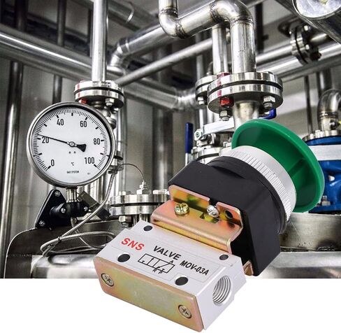 Yctze 2 Position 3 Way G1/8 Pneumatic Mechanical Valve, Push Button Air Release Control Valve MOV-03A, for 1/4 Inch Valves in Kuwait