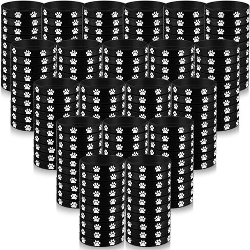 Soulchen 100 pcs paw طباعة أساور السيليكون الكلب paw طباعة معصم المطاط لعيد ميلاد جرو ديكورات حيوانية جيدة حقيبة الحفلات أساور السيليكون in Kuwait