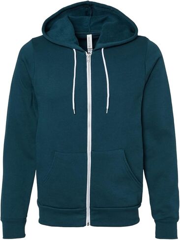 BELLA+CANVAS Unisex Poly-Cotton Fleece Full-Zip Hooded Sweatshirt - ATLANTIC - XL in Kuwait