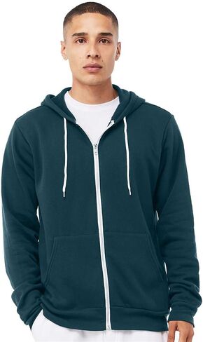 BELLA+CANVAS Unisex Poly-Cotton Fleece Full-Zip Hooded Sweatshirt - ATLANTIC - XL in Kuwait