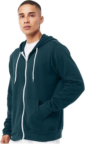 BELLA+CANVAS Unisex Poly-Cotton Fleece Full-Zip Hooded Sweatshirt - ATLANTIC - XL in Kuwait