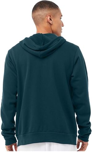 BELLA+CANVAS Unisex Poly-Cotton Fleece Full-Zip Hooded Sweatshirt - ATLANTIC - XL in Kuwait