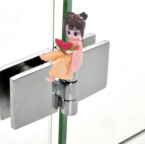 Hinge Heads Decorative Topper Set 1PCS, Home Decoration,Magnetic Hinge Head Toppers Door Hinge, Cute Mini Creative Retro Yellow Girl Eating Watermelon, Resin Ornament in Kuwait